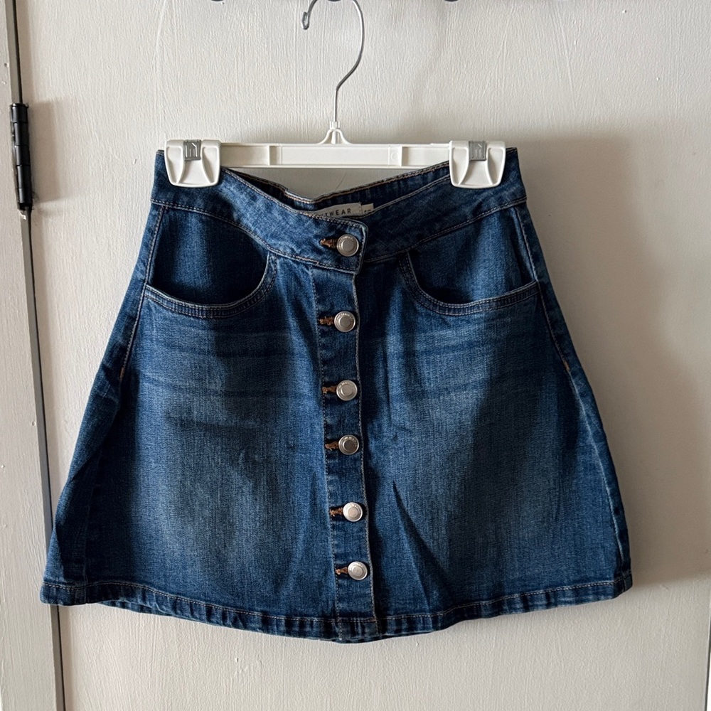 Streetwear Society Blue Denim Skirt
